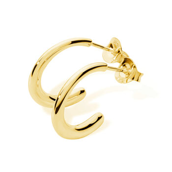 Mini Drop Hoops In Gold Plated, 2 of 3
