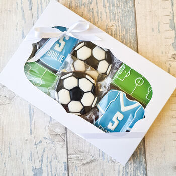Football Biscuits Gift Box, Personalised Birthday Gift, 4 of 12
