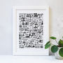 Hove Illustrated Black And White Print, thumbnail 1 of 7