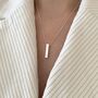 Sterling Silver Engraved Cubed Bar Necklace, Initial, thumbnail 2 of 5