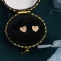 Tiny Opal Heart Stud Earrings In Sterling Silver, thumbnail 6 of 12