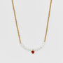 Gold Love Heart Pearl Necklace, thumbnail 1 of 8