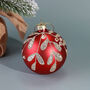 G Decor Holiday Red Glass Christmas Leaf And Jewel, thumbnail 3 of 4