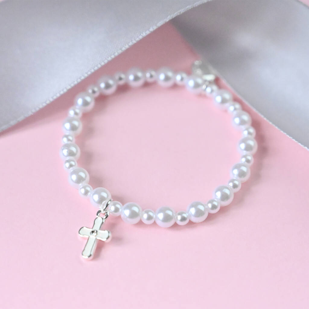 Christening Pearl Baby Bangle By KEEDD