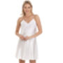 British Made White Bridal Short Satin Nightdress With Lace Detail Ladies Size Eight To 28 UK, thumbnail 3 of 5