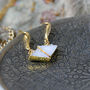 White Druzy And Diamond Earrings, thumbnail 9 of 11