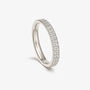 Women's Sterling Silver Ring Band With Sparkling Cubic Zirconia In 18k White Gold, thumbnail 3 of 5