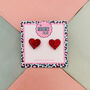 Love Heart Glitter Resin Stud Earrings Pink, Hot Pink, Red, Gold And Silver, thumbnail 1 of 12