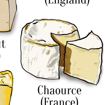 Cheese Of The World Print, Cheese Lover Art Poster, 10 of 12