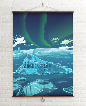 Jokulsarlon Iceberg Lagoon Iceland Travel Poster Print, 2 of 6