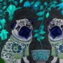Chinoiserie Pug Lampshade On Charcoal, thumbnail 3 of 5
