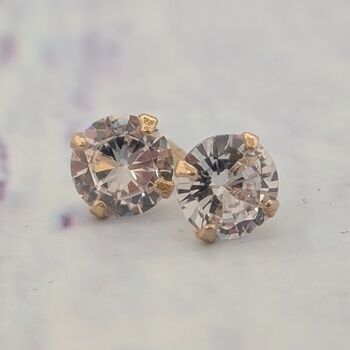 Tiny Gold Plated Stud Earrings 3mm, 2 of 2
