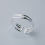 Sterling Silver Woven Band Adjustable Ring, thumbnail 1 of 7