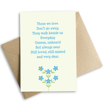 Forget Me Not Sympathy Card Eco Friendly, 2 of 2