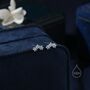 Internally Threaded Cz Flower Flat Back Earrings In Sterling Silver, thumbnail 8 of 12