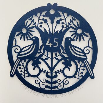 Personalised 45th Sapphire Anniversary Framed Paper Cut, 5 of 12