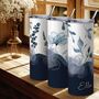 Elegant Blue Floral Tumbler Travel Cup, thumbnail 4 of 6