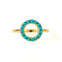 Halo Radiance Turquoise Silver/Gold Ring, thumbnail 5 of 12