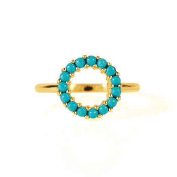 Halo Radiance Turquoise Silver/Gold Ring, 5 of 12