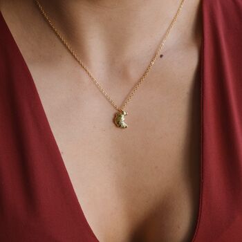 18 K Gold Croissant Pendant Necklace Gift, 3 of 9