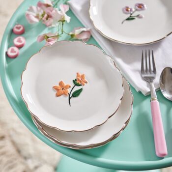 Hand Painted Set Of Flower Plates, 2 of 5