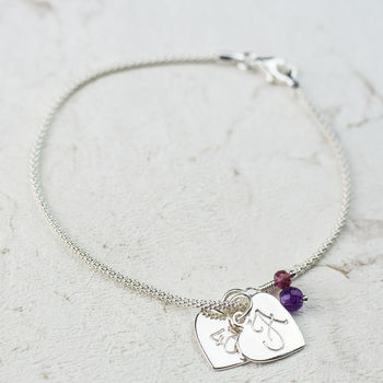 Silver Bracelet With Birthstone And Initial, 12 of 12