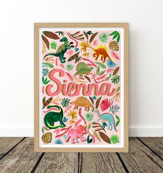 Pink Dinosaur Name Print, 6 of 8