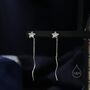 Star Bezel Cz Crystal Threader Earrings, thumbnail 1 of 9