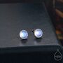 Sterling Silver 6mm Moonstone Stud Earrings, thumbnail 1 of 12