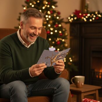 Dreaming Of A White Christmas?! Cheeky Christmas Card With Funny 3D Pop Up Robins, 4 of 12