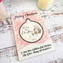 Personalised Pooh Bear Pink First Christmas Keepsake Card, thumbnail 2 of 5