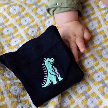 Personalised Dinosaur Socks Gift For Dad, 2 of 4