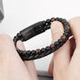 Personalised Men's Tigers Eye Bead And Leather Bracelet, thumbnail 2 of 5