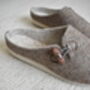 Wool Mule Style Slippers With Toggle Oak Brown, thumbnail 2 of 5