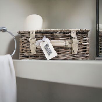 Antique Wash Hamper With Personalised Wooden Tag, 2 of 7