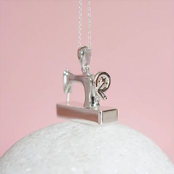 Sterling Silver Sewing Machine Necklace, 3 of 12
