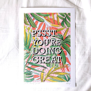 'You're Doing Great' Typography Illustration Print, 3 of 3