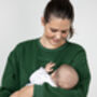 Women's Breastfeeding Green Embroidered Sweatshirt, thumbnail 1 of 3