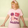 Stay Pawsitive Women's Dog Slogan T Shirt, thumbnail 1 of 5