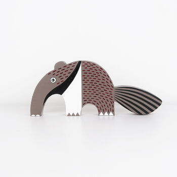 Hand Painted Wooden Anteater Ornament, 2 of 4