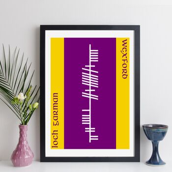 Personalised Irish County Or Town Ogham Alphabet Print, 4 of 12