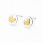 Sterling Silver And Gold Heart Stud Earrings – 8mm, thumbnail 4 of 7