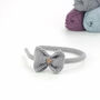 Handknitted Organic Cotton Bow Hairband, thumbnail 7 of 9