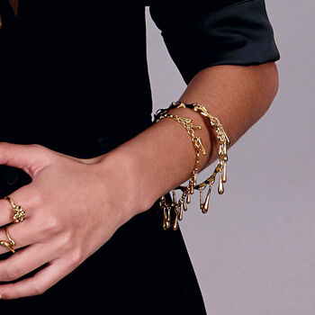 Designer Multi Drop Bracelet In 18ct Gold Vermeil, 2 of 5