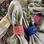 Colourful Suede Napkin Ring Set Of Six, thumbnail 4 of 10