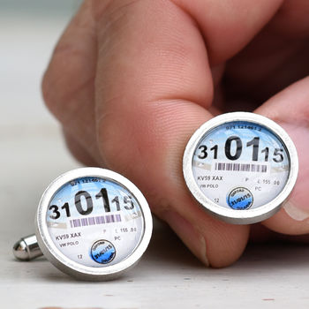 Personalised Date Tax Disc Cufflinks, 2 of 8