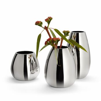 Stainless Steel Vase With Nickel Mirror Polished Finish, 2 of 6
