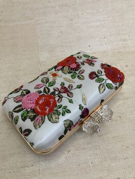 Rectangle Rose Floral Women's Clutch Bag, 7 of 7