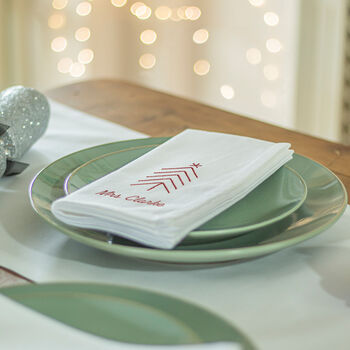 Personalised Embroidered Christmas Trees Napkins, 2 of 6
