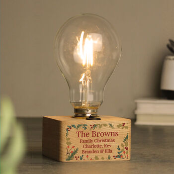 Personalised Christmas Foliage LED Bulb Table Lamp, 5 of 6